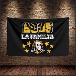 דגל LA FAMILIA  דמות עם כוכבים גודל 90*1.50
