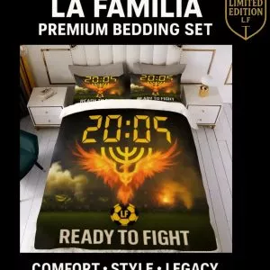 עונת 25-26 מצעים זוגי La familia עוף החול (מצעים מספר 2)  כולל: כיסוי פוך + שתי ציפיות לכרית