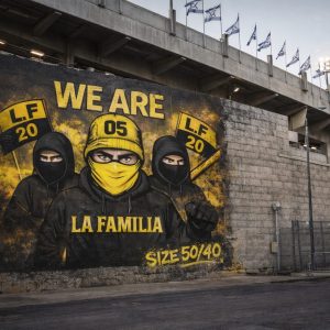 עונת 25-26 מדבקת קריסטל גדולה WE ARE LA FAMILIA גודל 40*50